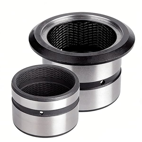 Cylinder bushings with diamond-shaped oil grooved pockets, hardened steel bucket bushings, cylindrical and flanged type